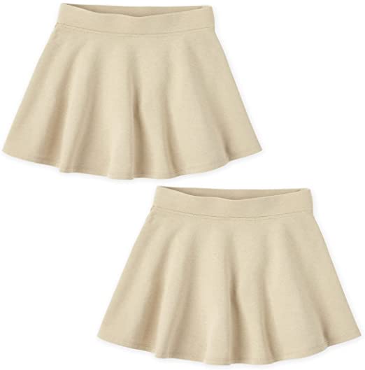 The Children's Place Girls' Uniform Active French Terry Skort 2-Pack Sandy XS (4)