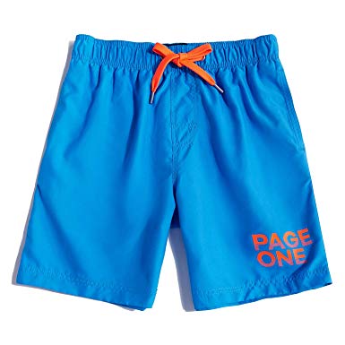 PAGE ONE Mens Beach Shorts Quick Dry Surfing Swim Trunks with Mesh Lining(25"-38")