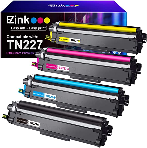 E-Z Ink (TM) High Yield Compatible Toner Cartridge Replacement for Brother TN227 TN227bk TN-227 TN223bk TN223 for MFC-L3750CDW HL-L3210CW HL-L3290CD HL-L3230CDW MFC-L3710CW HL-L3270CDW (4 Pack)