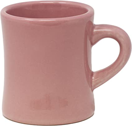 Funny Guy Mugs Classic Retro Diner Coffee Mug, Ceramic, Pink, 10 Ounce