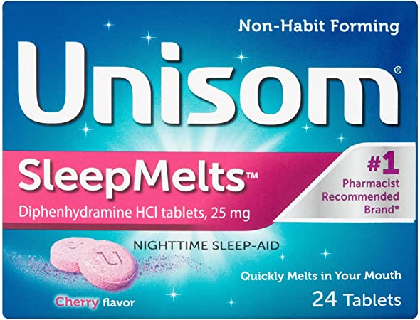 Unisom Quick Sleepmelts Night Time Sleep Aid, Cherry - 24 Melts Per Package (Pack of 4)