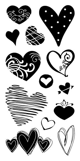 Inkadinkado Hearts Clear Stamps