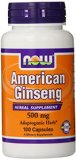NOW Foods American Ginseng 100 Capsules 500 mg