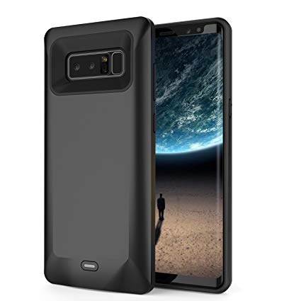 Galaxy Note 8 Battery Case, 5500mAh Rechargeable Extended Battery Pack Charger Case External Portable Power Bank Charging Case for Samsung Galaxy Note 8-Black