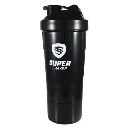 SuperShaker Ultimate Shaker Bottle - Top Blender Cup with Advanced Multistack Storage Compartments