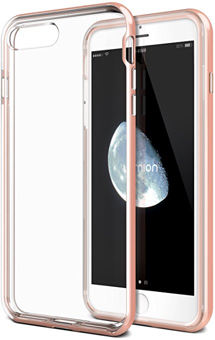 iPhone 8 Plus Case, (Diamont - Rose Pink) Crystal Clear Slim Fit Full Body Cover (Tough Protective Armor Defender) Transparent Bumper for Apple Mobile Accessories - 2017 by Lumion