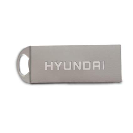 Hyundai Bravo 16GB USB 2.0 Metal Flash Drive with Keychain - Max. Read Transfer Rate 10MB/s and Max. Write Transfer Rate 3MB/s [Metal silver] Components U2BK/16G