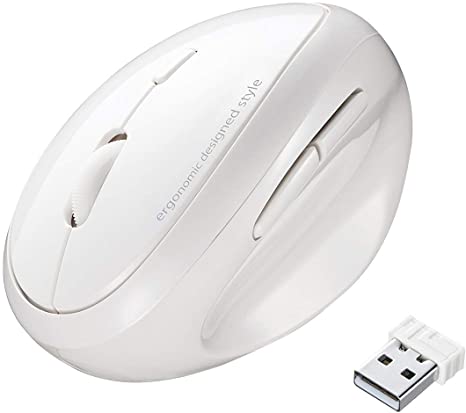 SANWA 2.4G Wireless Ergonomic Mouse, Optical Vertical Mice, for Small Hands, Reduce Wrist Strain, (800/1200/1600 Adjustable DPI, 6 Buttons) Compatible with MacBook, Laptop, Windows, Mac OS, GMAERGW17W