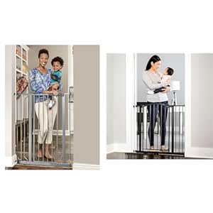 Regalo Easy Step Extra Tall Walk Thru Baby Gate, Bonus Kit, includes 4-Inch & Easy Step Arched Décor Walk Thru Baby Gate, includes 4-Inch Extension Kit, 4 Pack Pressure Mount Kit and 4 Pack