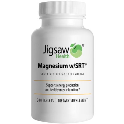 Jigsaw Magnesium wSRT - Premium Organic Slow Release Magnesium Supplement - Active Bioavailable Magnesium Malate Tablets With B-Vitamin Co-Factors 240 Tablets