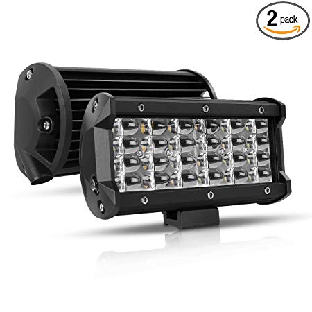 7 Inch LED Light Bar, AutoFeel 140W 14000LM Led Off Road Lights Fog Lights Pods Lights Driving Lights for Truck ATV UTV SUV Jeep Boat Tractor, 2 Year Warranty (2 Pack)