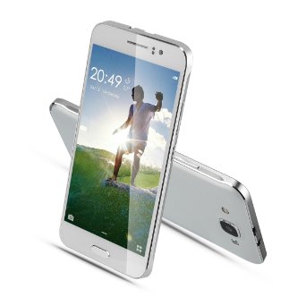 CHSLING Unlocked Cell Phone, 5.0" Anroid 5.1 MTK6580 Quad Core ROM 4GB 5.0MP Camera GSM/3G Quadband Dual Sim WIFI Bluetooth - White