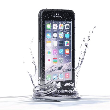 iPhone 6 Plus Waterproof Case Levin IP68 Waterproof  Shockproof  Dirtproof Full Sealed Protective Case for Apple iPhone 6s 6  Black New Version Waterproof Protection up to 66 ftBLACK