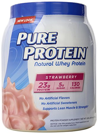 Pure Protein Whey, Strawberry, 1.6 Pounds (Packaging May Vary)