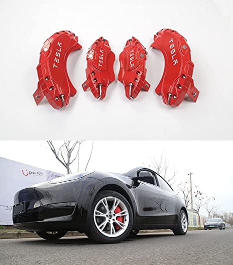 Tesla Model Y Brake Caliper Cover Decoration Sports Calipers Shell Modification Upgrade Accessories 19 inch 20 inch Red 1 Set