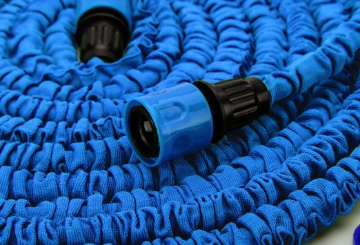 Expandable and Flexible Garden Hose 25 50 and 75 Foot Expanding or Collapsible Hose for Easy Home Storage Blue 75 Foot