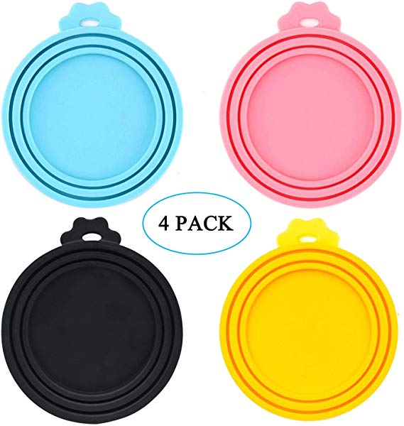 IVIA PET Food Can Lids, Universal BPA Free Silicone Can Lids Covers for Dog and Cat Food, One Can Cap Fit Most Standard Size Canned Dog Cat Food