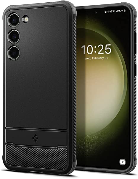 Spigen Rugged Armor Designed for Galaxy S23 Case (2023) - Matte Black