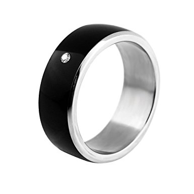 ChiTronic Newest Magic Smart Ring Universal For All Android Windows NFC Cellphone Mobile Phones,Black,Ring Size #8
