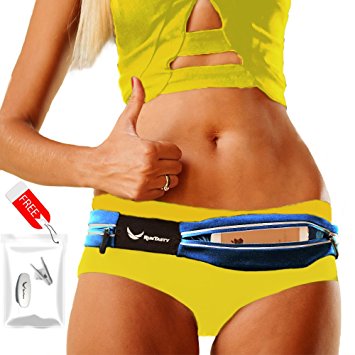 [Voted #1 Running Belt] The Runtasty Runners Fanny Pack for iPhone 5, 6, 6 Plus & Android Samsung. No Bounce, Waterproof, Dual Pocket, Fitness & Travel Belt! Sleekest, Most Durable in the World!