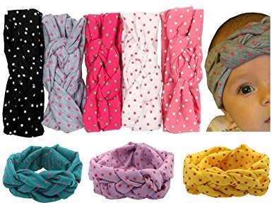 Papiarts Baby Girl Hair Hoops Headbands,Bow Headbands,Soft and Stretchy Hairbands for Newborn,Toddler and Children (8 Pack)