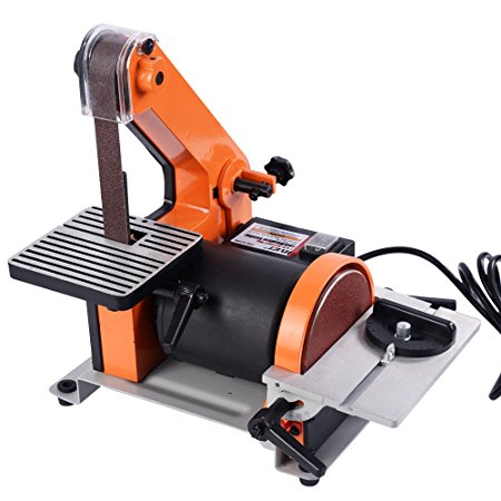 Goplus Belt and 5-Inch Disc Sander, 1 x 30-Inch, 1/3HP Polish Grinder Sanding Machine