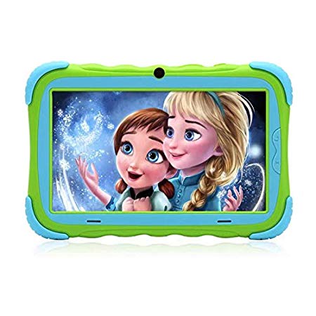 Kids Tablet - Android 7.1 Tablet PC with 7 inch IPS Eye Protection Screen 1GB 16GB WiFi Camera and Bluetooth GMS Certified Kids-Proof Children Tablets (Green)