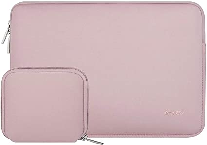 MOSISO Laptop Sleeve Compatible with 13-13.3 inch MacBook Pro, MacBook Air, Notebook Computer, Water Repellent Neoprene Bag with Small Case, Baby Pink