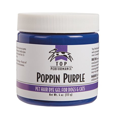 Top Performance Hair Dye Gel for Dogs, 4 Ounces, Poppin' Purple