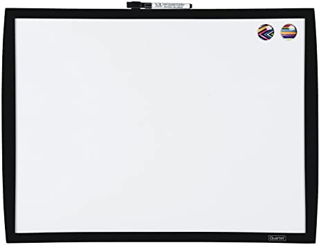 Quartet Magnetic Whiteboard, 17" x 23" Dry Erase Board, White Board, Black Frame (34608-BK)