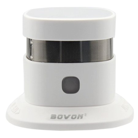 Bovon Battery-Operated Home Smoke Sensor Smoke Detectors Fire Alarm with Photoelectric Sensor Over 85 dB Alarm Sound Easy Installation 10-Year Extended Battery Life - White