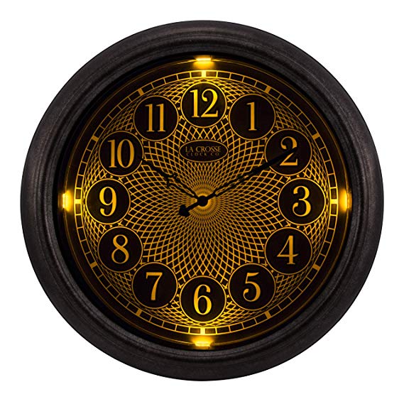 La Crosse Technology 403-3246 18 in in/Out Lighted Nickel Wall Clock