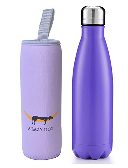 A LAZY DOG Vacuum Insulated Water Bottle 17 Oz Double Walled Stainless Steel Cola Shape Water Bottle Outdoor Sports