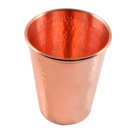 CopperBull Thickest Heaviest Hammered 1 mm Copper Tumbler Set for Water Moscow Mule Ayurvedic Healing,14 Oz (1X)