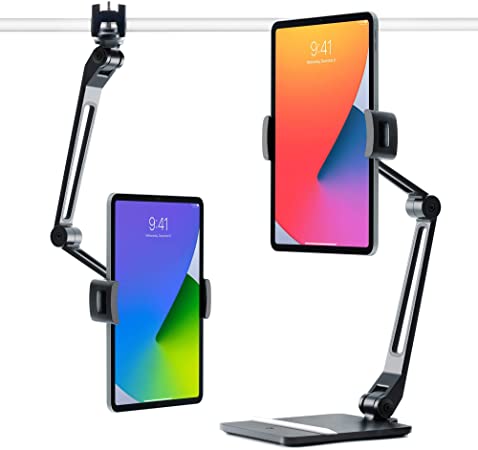 Twelve South HoverBar Duo for iPad/iPad Pro/Tablets | Adjustable Arm with Weighted Base and Surface Clamp Attachments for Mounting iPad