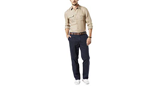 Dockers Men's Big and Tall Washed Khaki Flat Front Pant