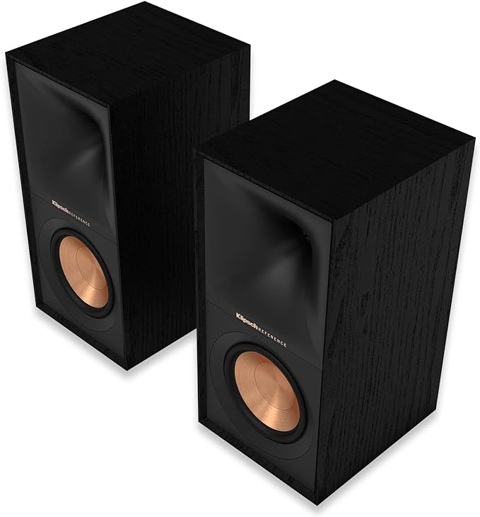 Klipsch Reference Next-Generation R-50M Horn-Loaded Bookshelf Speakers with 5.25” Spun-Copper Woofers for Best-in-Class Home Theater Sound in Black