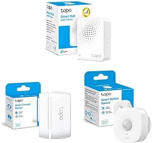 Bundle of TP-Link Tapo H100 Smart Hub   Tapo T110 Sensor de Contacto Inteligente   Tapo T100 - Detector de Movimiento WiFi