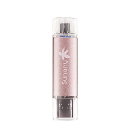 Sunany Metal USB Flash Drive USB 3.0 OTG Pen drive with Dual USB Connectors For Otg-functional Android Phone/PC(16GB Rose gold)