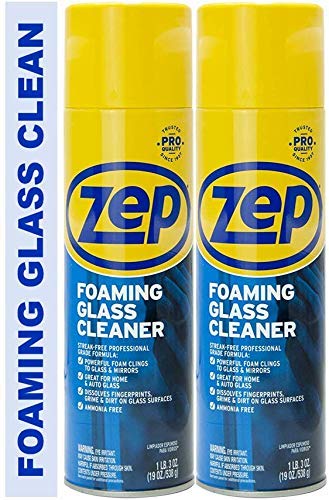 Zep Foaming Glass Cleaner ZUFGC19 (Pack of 2) - Clings to Dirt, Trusted by pros