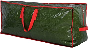 Christmas Tree Storage Bag - Stores a 7.5 Foot Artificial Xmas Holiday Tree. Durable Waterproof Material to Protect Against Dust, Insects, and Moisture. Zippered Bag with Carry Handles. (Green)