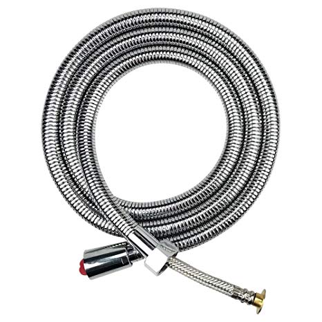 BERKET Stainless Steel Shower Hose 59Inches(1.5M) - For Hand Showers (Bath Toilet Sprayers) And T-Valve Fittings - Woven Inner Tube Extra Long Explosion-Proof- Chrome Finish