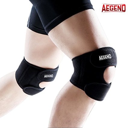 Aegend Breathable Neoprene Knee Support One Size Fit Most Black Set of 1