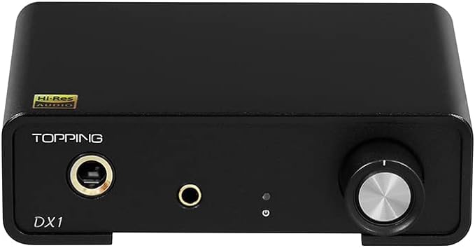 TOPPING DX1 Support Up to DSD256 and PCM384 THD+N&lt;0.0002% XMOS XU208 Newest AK4493S 2 Gain Settings Hi-Res Audio DAC & Headphone Amplifier (Black)