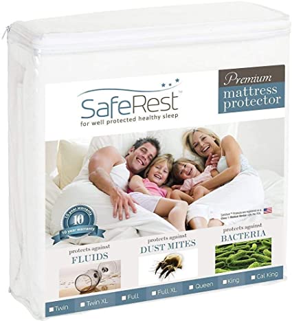 SafeRest Twin Size Premium Hypoallergenic Waterproof Mattress Protector - Vinyl Free (Twin 99 X 190 cm 36)