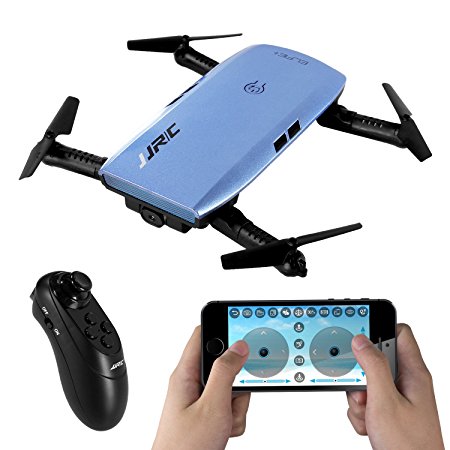 SGILE Foldable Selfy Camera Copter Drone, Mini RC Selfie Air pocket quadcopter FPV, JJRC H47 with Gravity Sensor Mode 720P WiFi Camera for Teens Adults Beginners, Blue