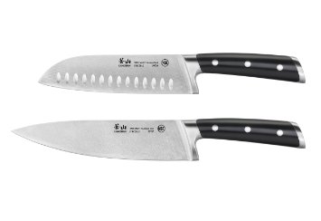 Cangshan S Series 59670 German Steel Forged Chef and Santoku Knife Set, 8-Inch and 7-Inch