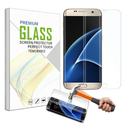 S7 Edge Screen Protector, Kissral® Samsung Galaxy S7 Edge Curved Edge Screen Protector [Full Screen Coverage], Ultra Slim HD Clear Protector Tempered Glass Screen for S7 Edge (Transparent)