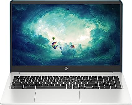 HP 2023 Newest Chromebook Laptop, Intel Quad-Core Processor, 15.6 inch HD Display, 8GB Memory, 64GB eMMC, 256GB MicroSD Card, Intel UHD Graphics, Wi-Fi, Bluetooth, Chrome OS, Bundle with JAWFOAL