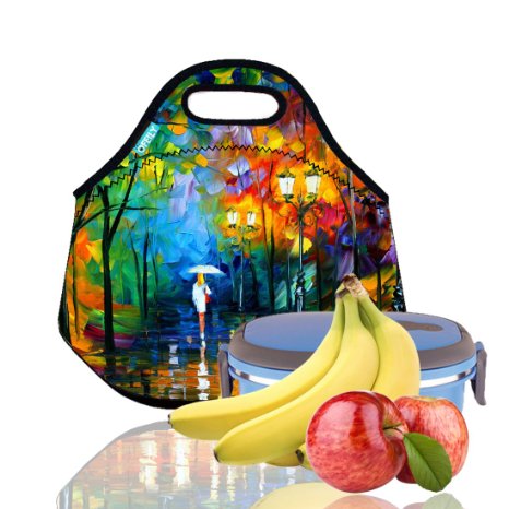 Lunch Tote, OFEILY Lunch boxes Lunch bags with Fine Neoprene Material Waterproof Picnic Lunch Bag Mom Bag (One girl)